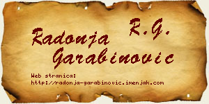 Radonja Garabinović vizit kartica